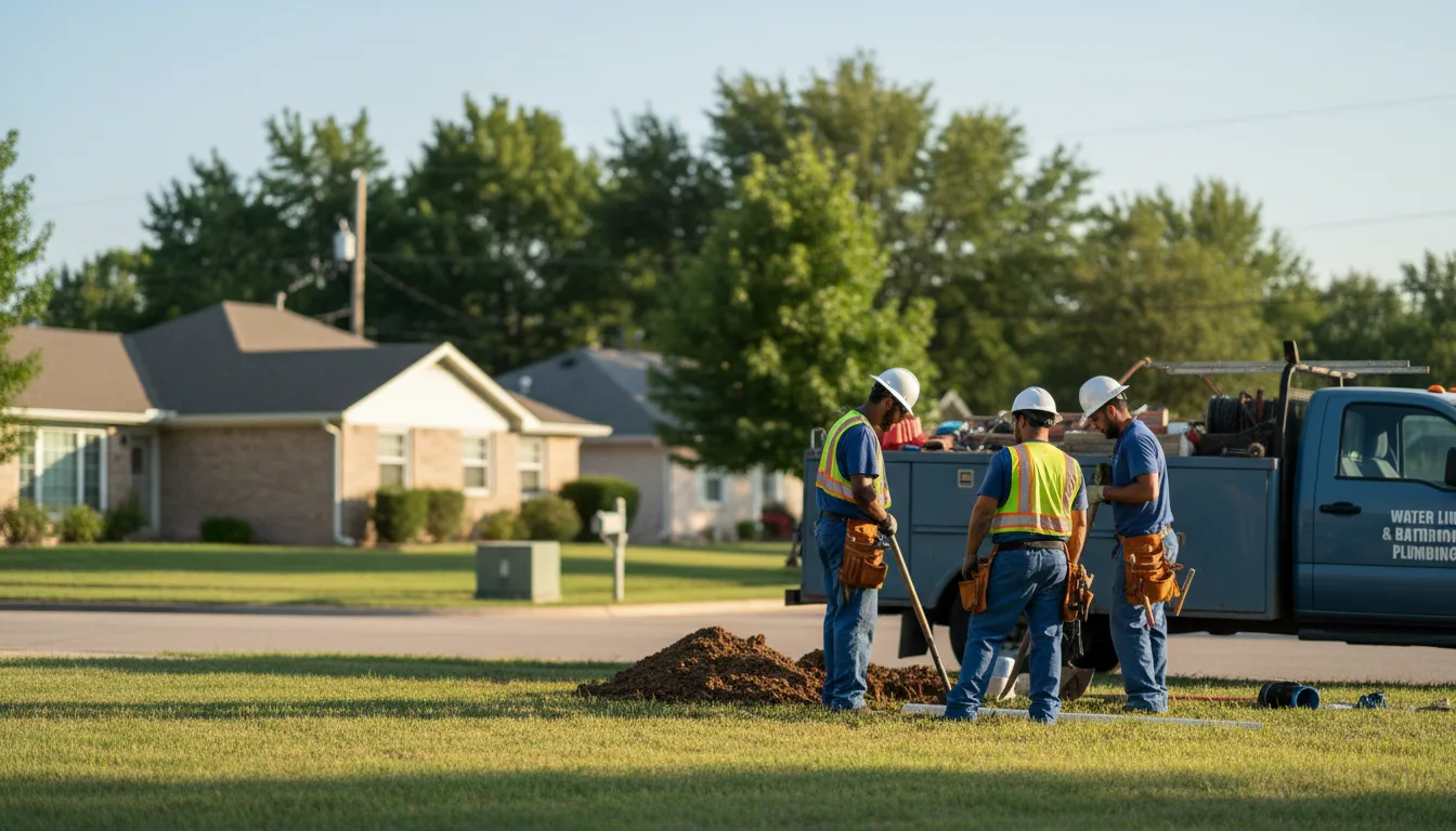 Residential water line and bathroom plumbing service in Brighton, MO